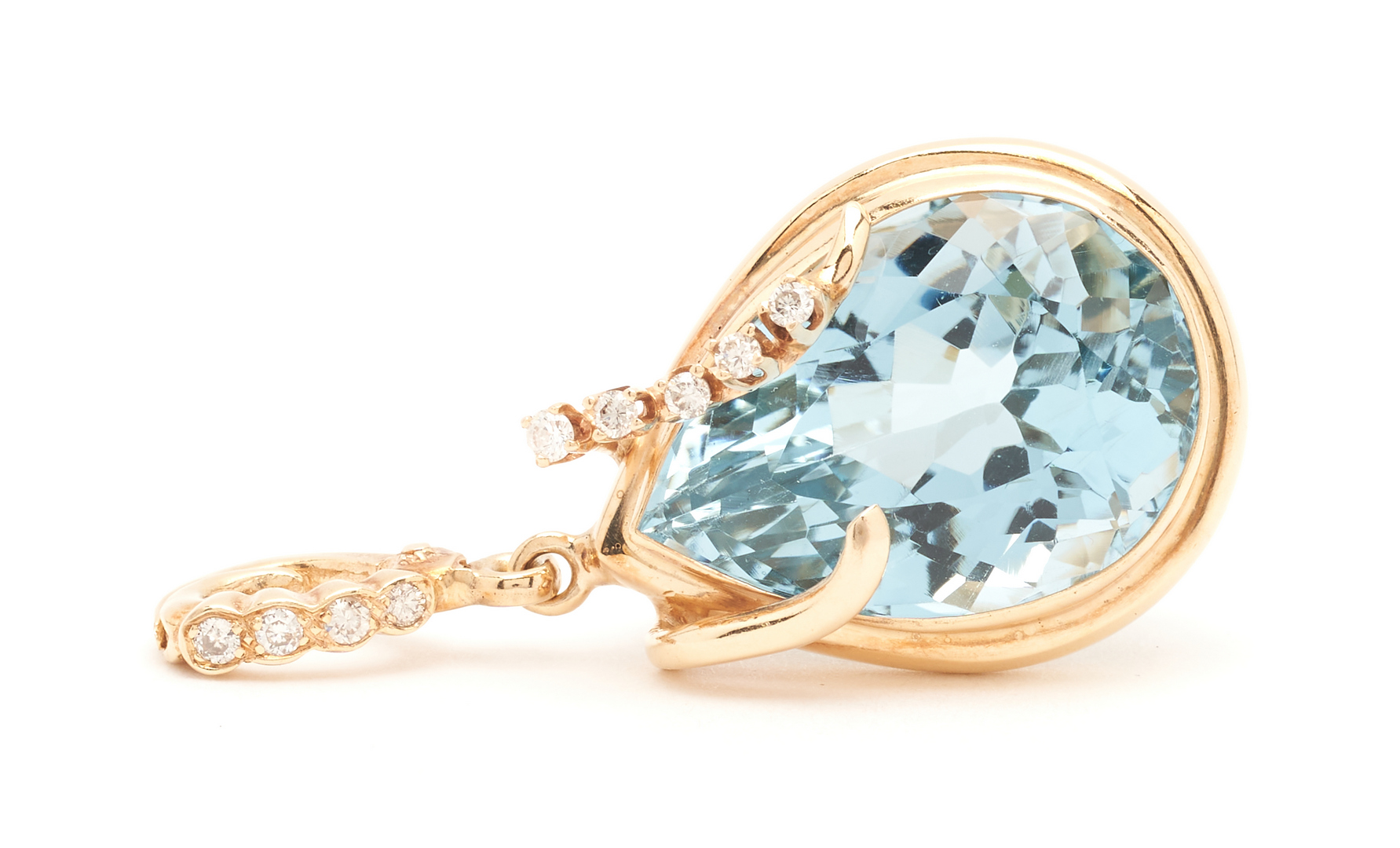 Lot 1125: Ladies Blue Topaz & Diamond Pendant