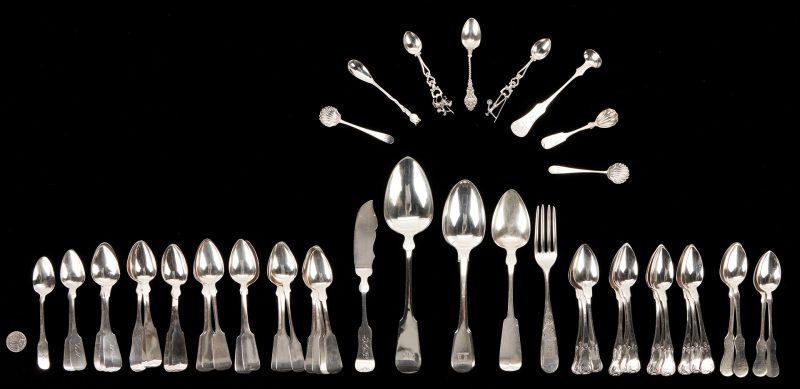 Lot 1143: 54 Pcs. Assorted Sterling & Coin Silver Flatware