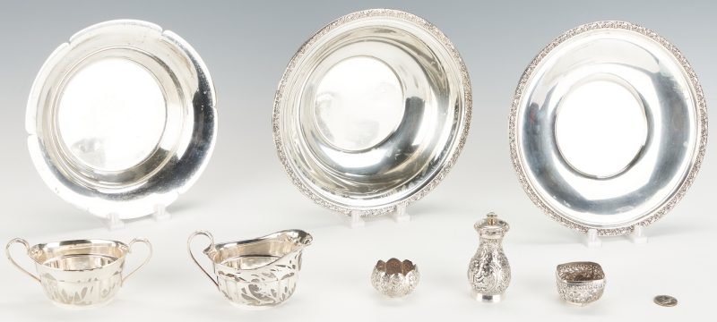 Lot 1144: Eight (8)  Pcs. Sterling & .800 Silver Hollowware, incl. Alvin & Wallace