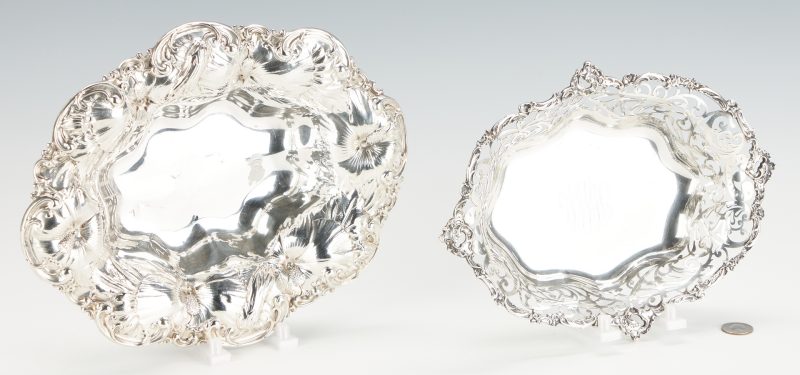 Lot 1145: Sterling Silver Basket and Whiting Hibiscus Bowl, 2 pcs