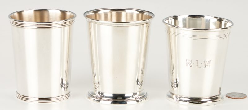 Lot 1159: 3 Sterling Silver Juleps, incl. Gorham, Poole, Reed & Barton
