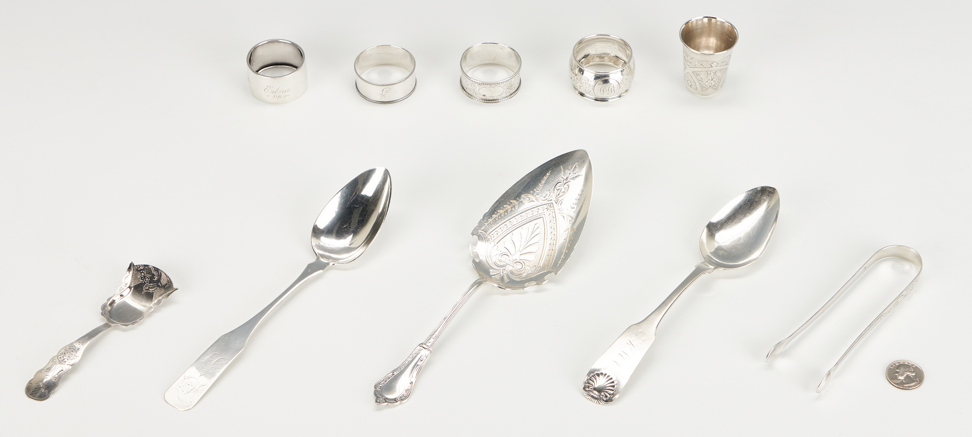 Lot 1167: 10 Silver Items, incl. English, American & Russian