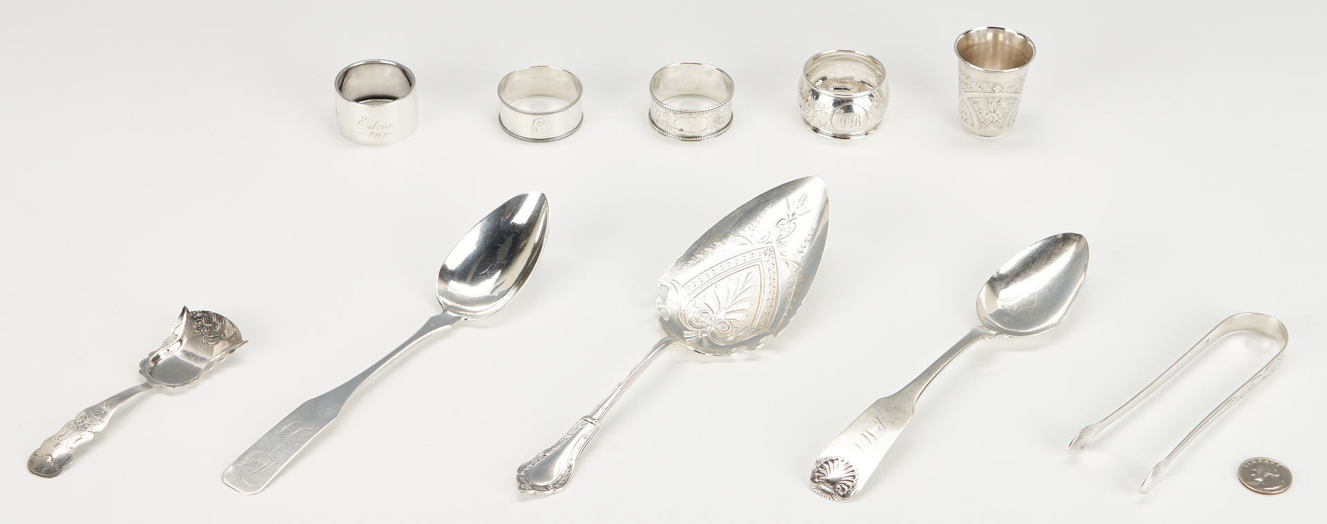 Lot 1167: 10 Silver Items, incl. English, American & Russian