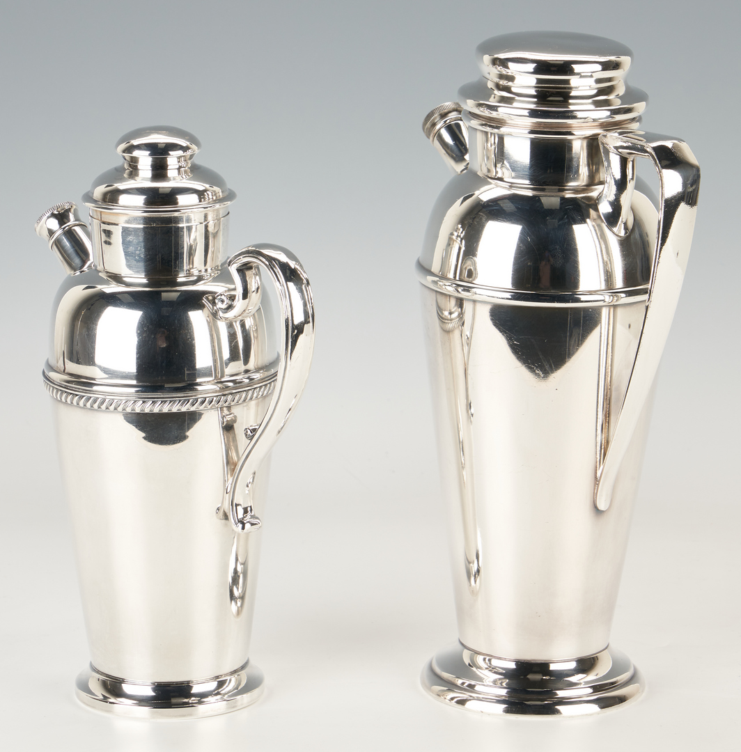 Lot 1170: 2 Silverplate Cocktail Shakers, incl. Art Deco