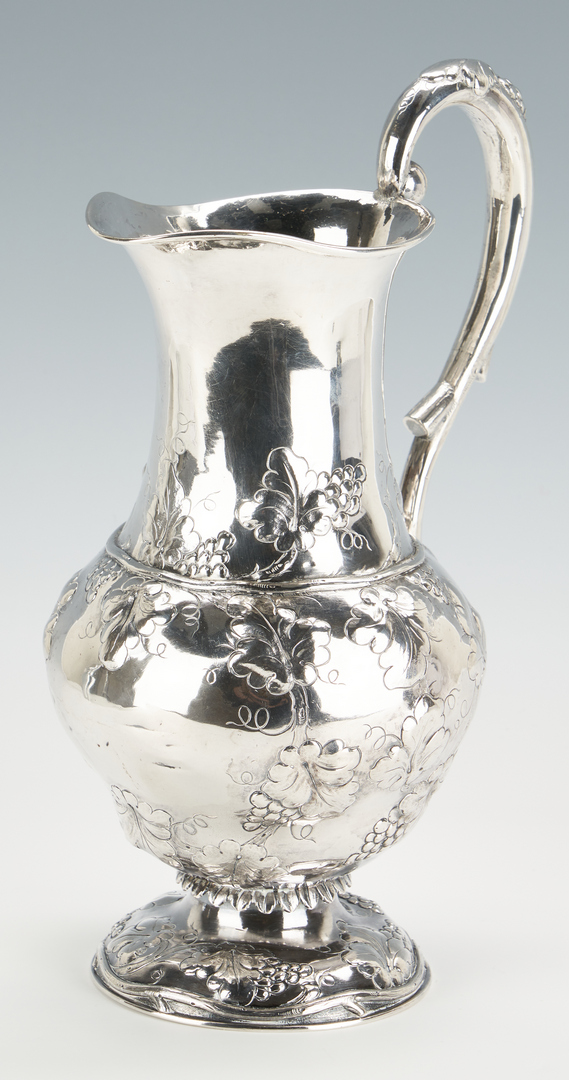 Lot 117: Anthony Rasch Coin Silver Water Pitcher attr. Louisiana