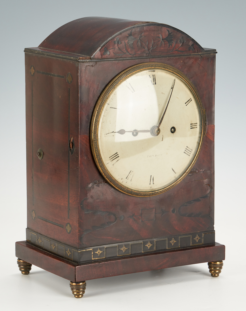 Lot 132: English Regency Inlaid Clock, Barwise