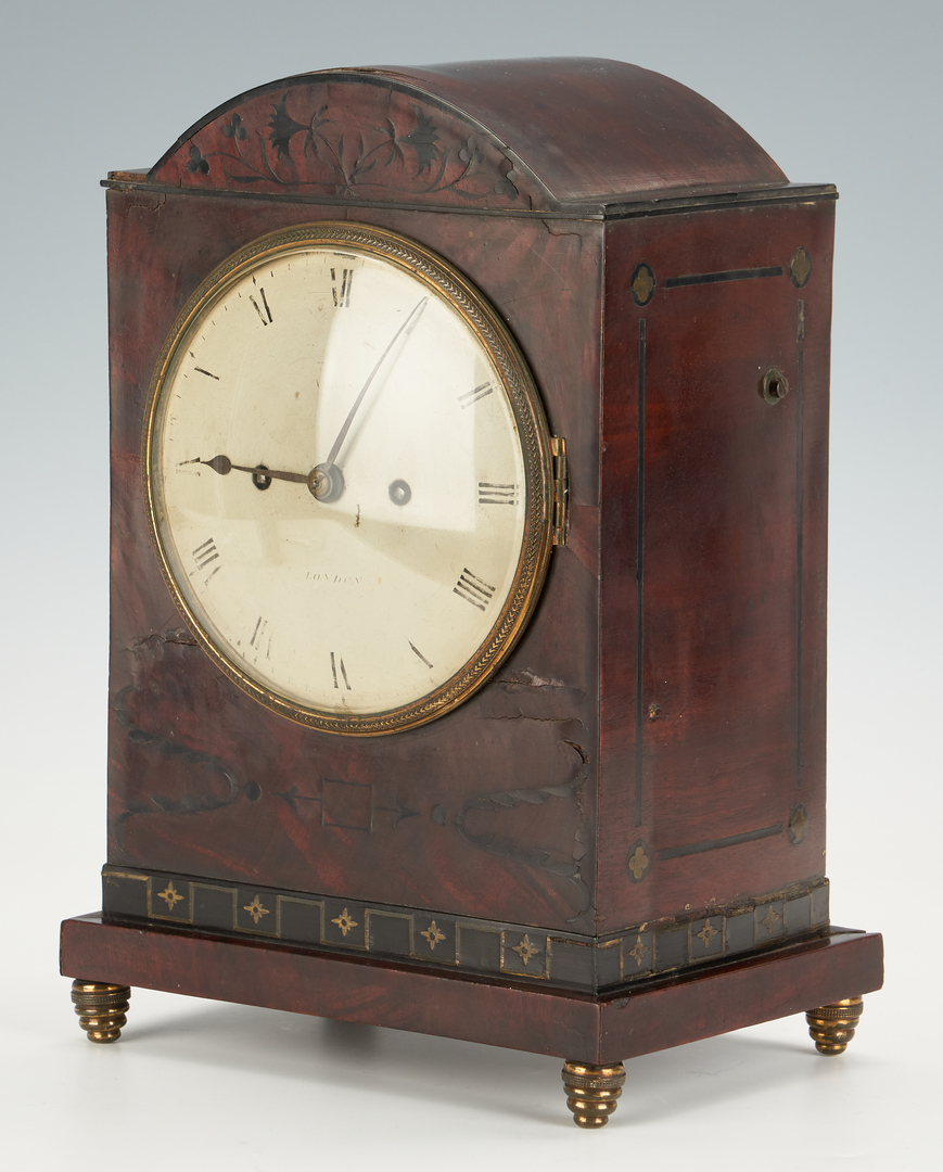 Lot 132: English Regency Inlaid Clock, Barwise