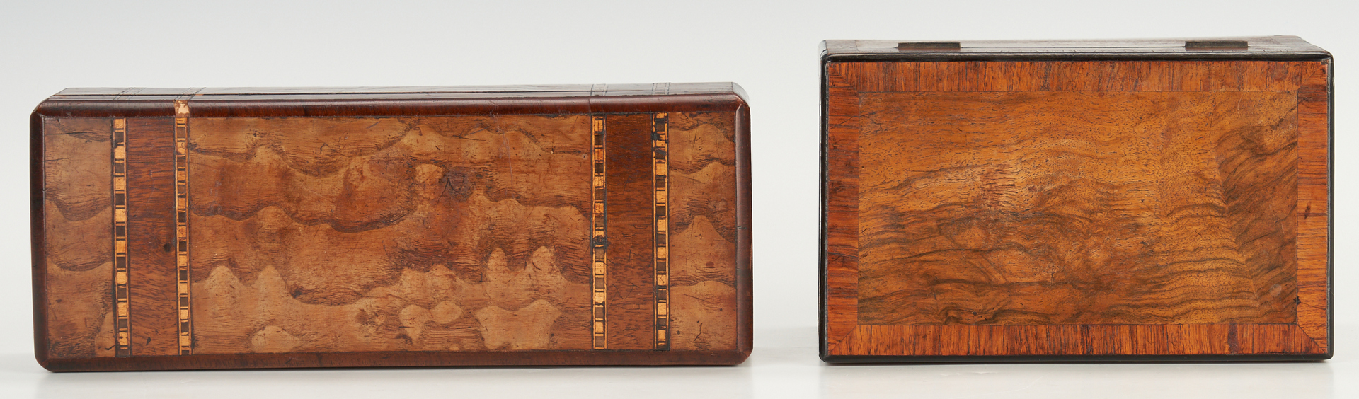 Lot 138: 4 Wooden Boxes, incl. Chinoiserie Tea Caddy & Apothecary Kit