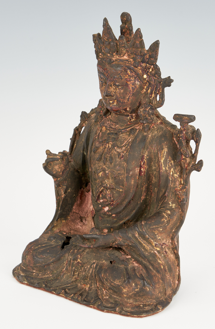 Lot 14: Asian Gilt Bronze Gautama Buddha, Ming