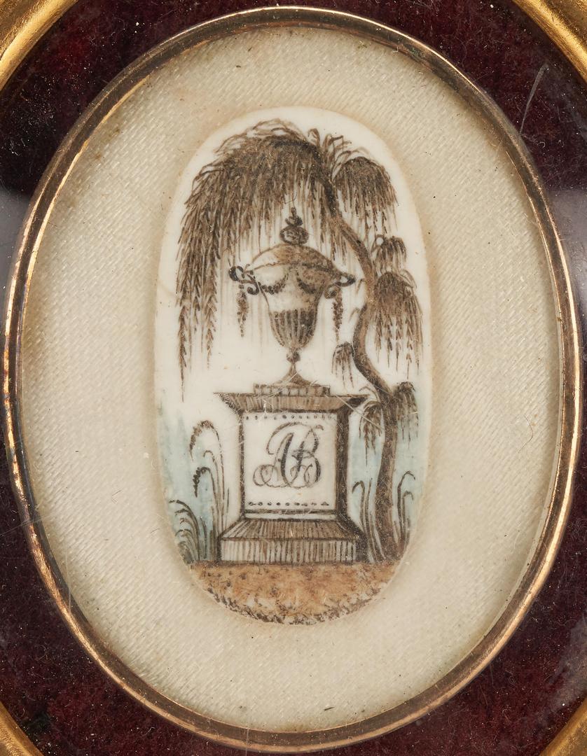 Lot 150: Miniature Hairwork & Watercolor Mourning Picture