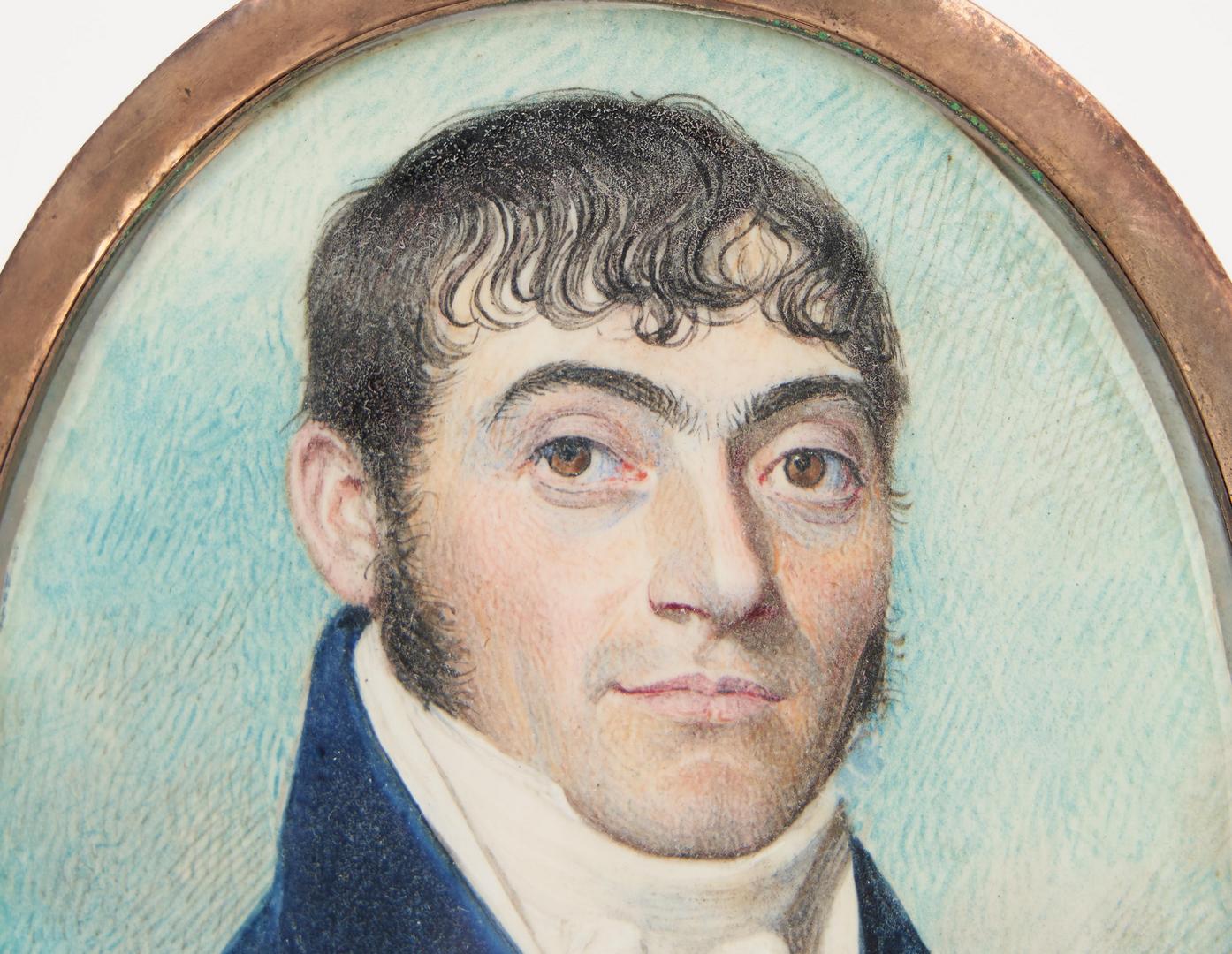 Lot 152: Portrait Miniature of a Man in Blue Coat, w/ Hairwork