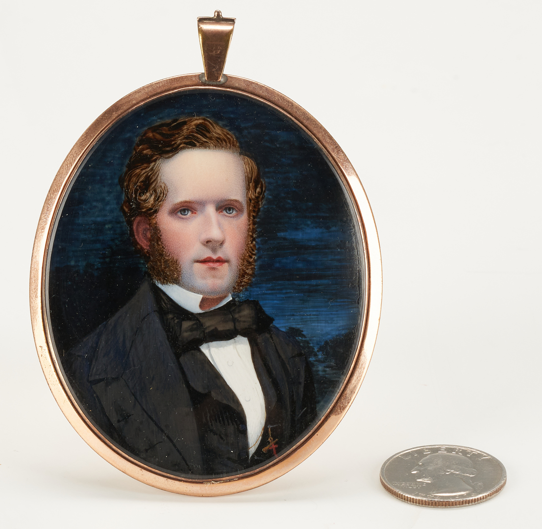 Lot 153: Portrait Miniature of a Man in Black Coat