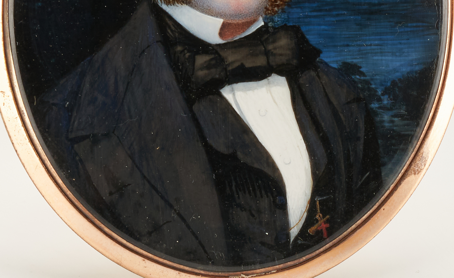 Lot 153: Portrait Miniature of a Man in Black Coat
