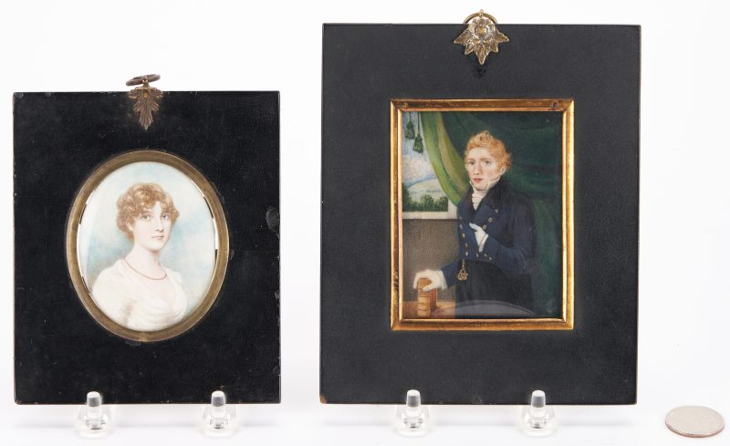 Lot 155: 2 Portrait Miniatures incl. Lady attrib. Andrew Plimer