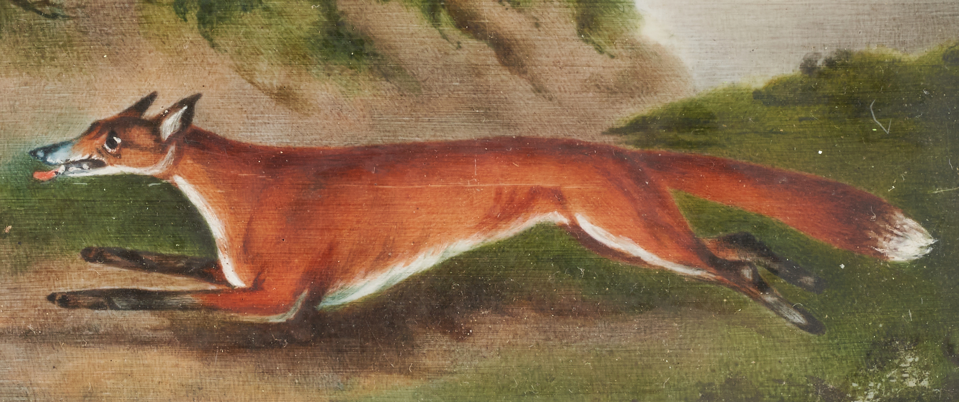 Lot 158: Attr. A. Chalon, Miniature Painting of a Fox