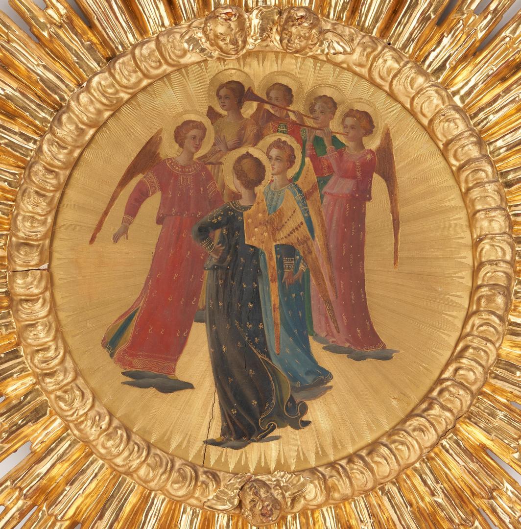 Lot 160: After Fra Angelico Gilt Religious Icon w/ Angels