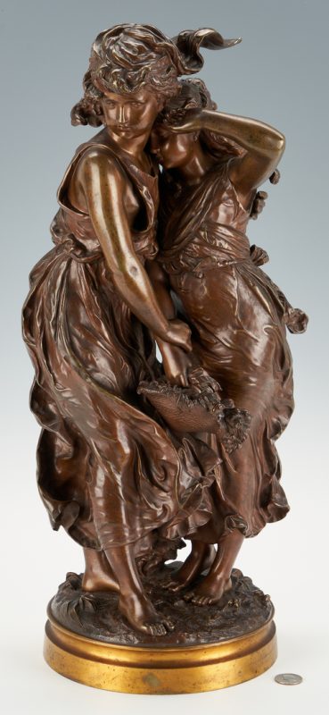 Lot 166: Hippolyte F. Moreau Bronze Sculpture, Consolation