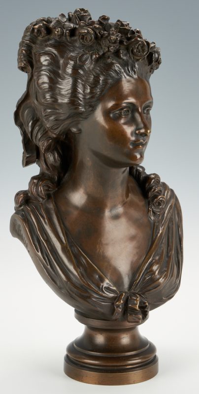 Lot 167: Jean Jules Salmson 19th c. Bronze Bust of a Lady