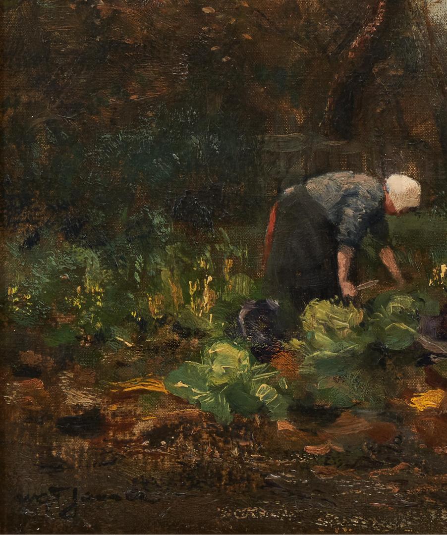 Lot 179: Willem G. F. Jansen O/C, Woman in a Garden