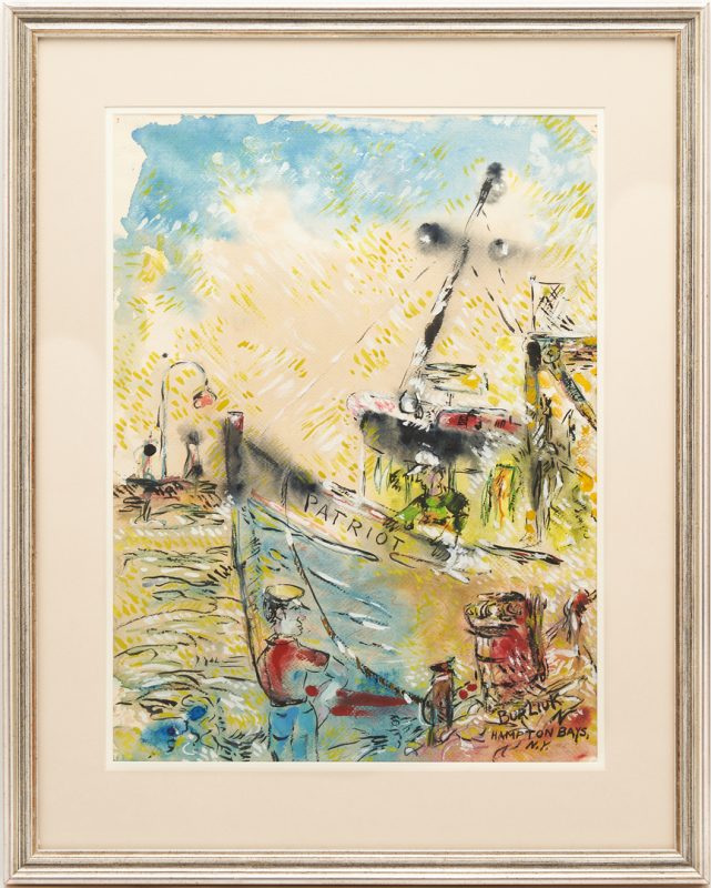 Lot 184: Nicholas Burliuk Painting with Ship, Patriot