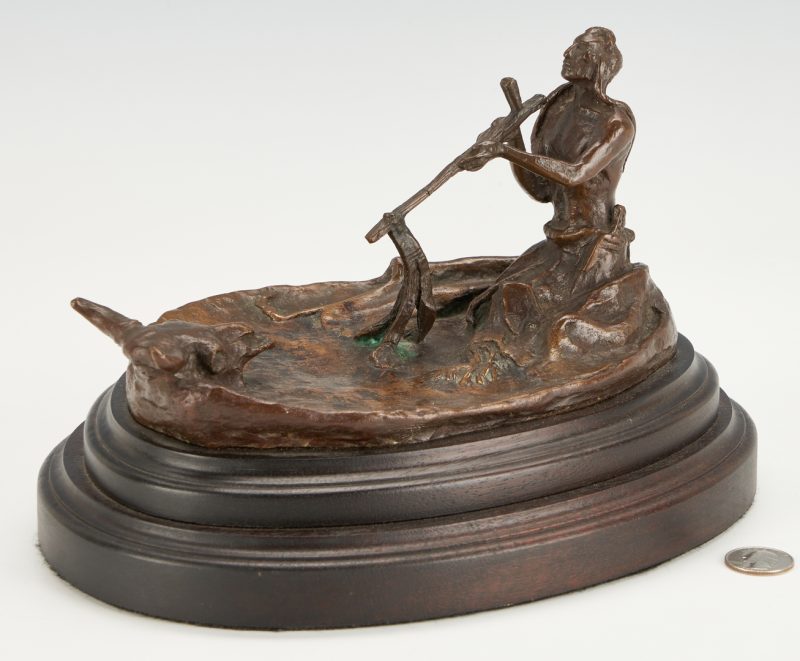 Lot 187: C.M. Russell Bronze, Spirit of the Buffalo, 1929, CA Art Bronze Foundry