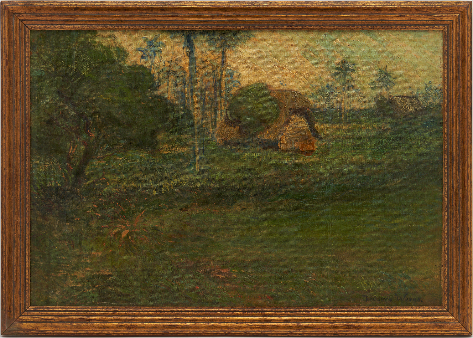 Lot 189: Theodore Wores Oil on Canvas, Samoan Landscape c. 1901