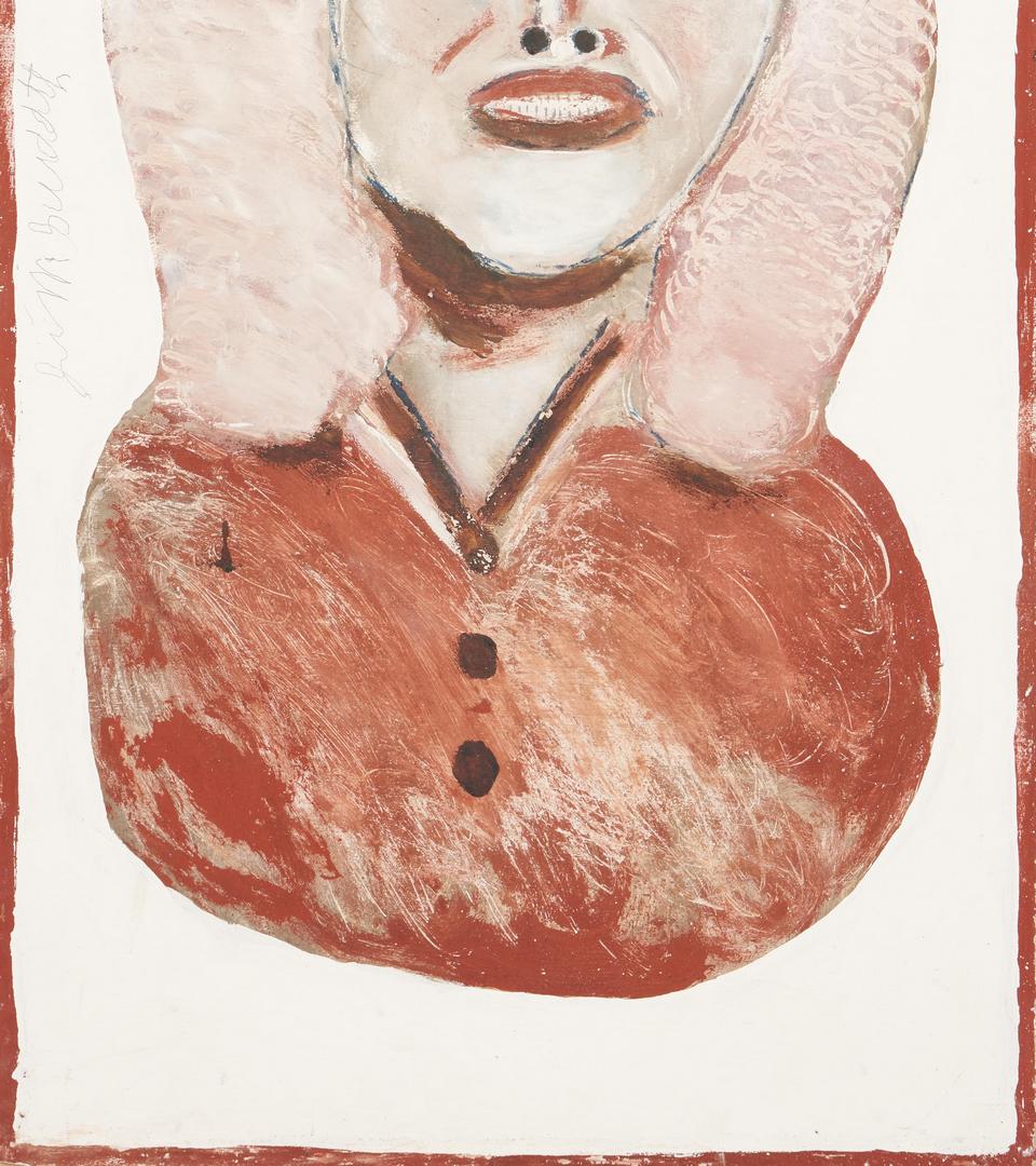 Lot 207: Jim Sudduth Outsider Art Painting of a Woman