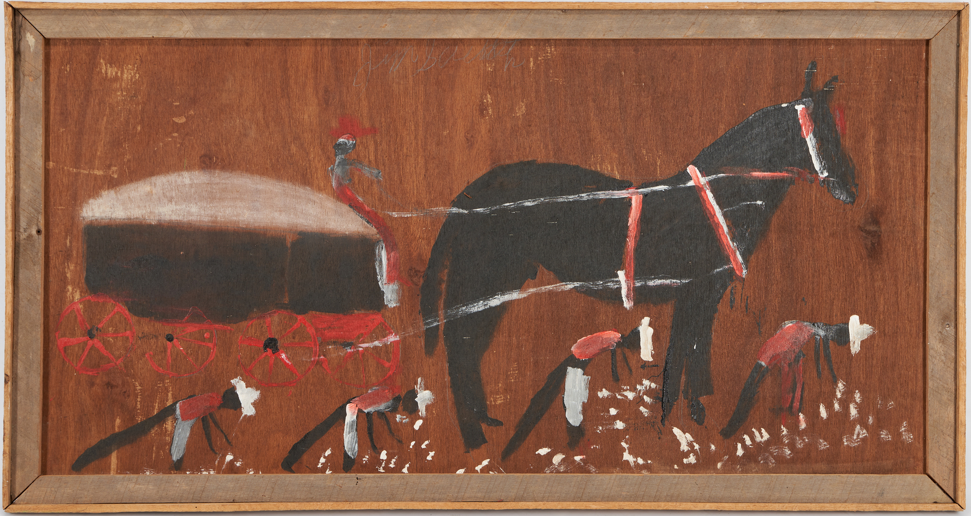 Lot 208: Jimmie Lee Sudduth Painting, Picking Cotton