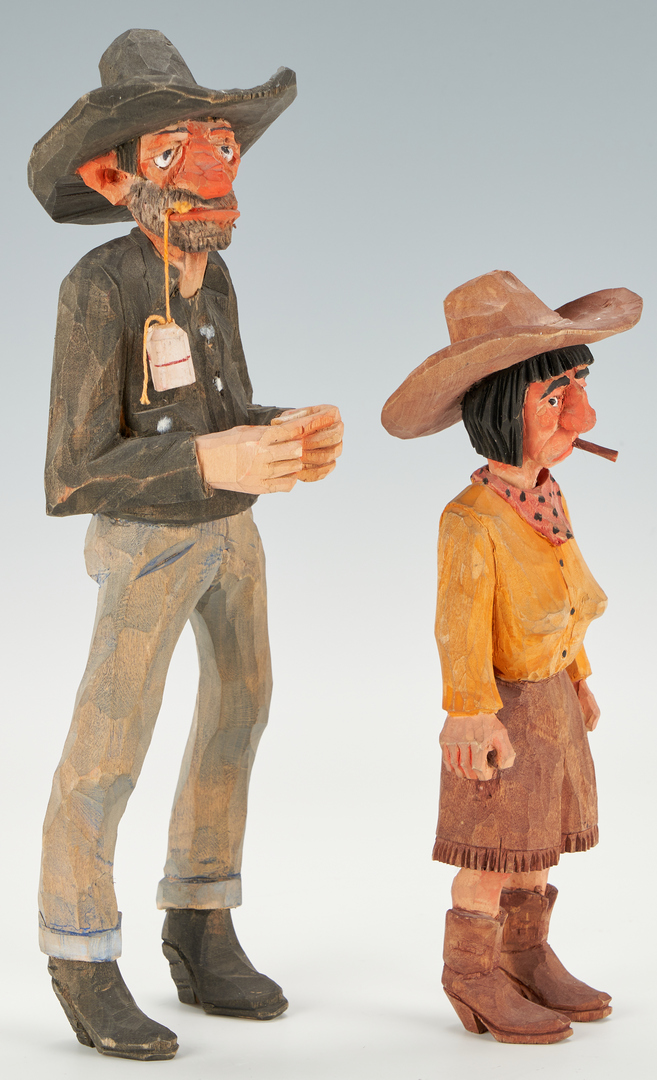 Lot 212: Andy Anderson & Bud Odell, 4 Carved Figures plus book