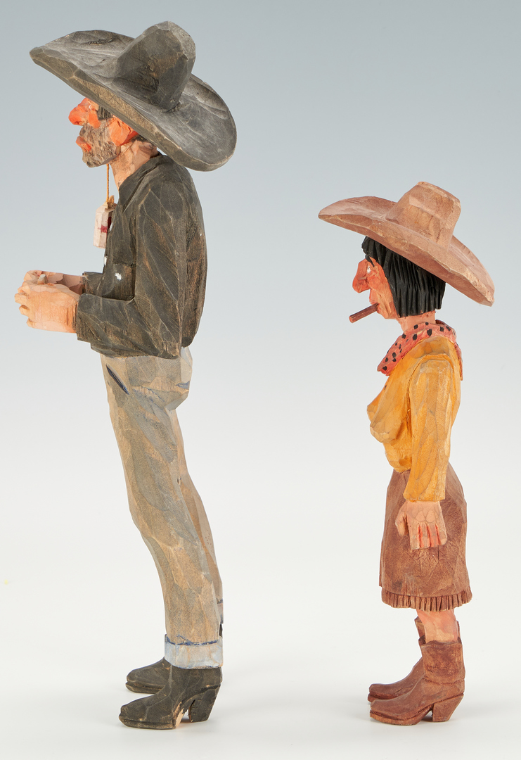 Lot 212: Andy Anderson & Bud Odell, 4 Carved Figures plus book
