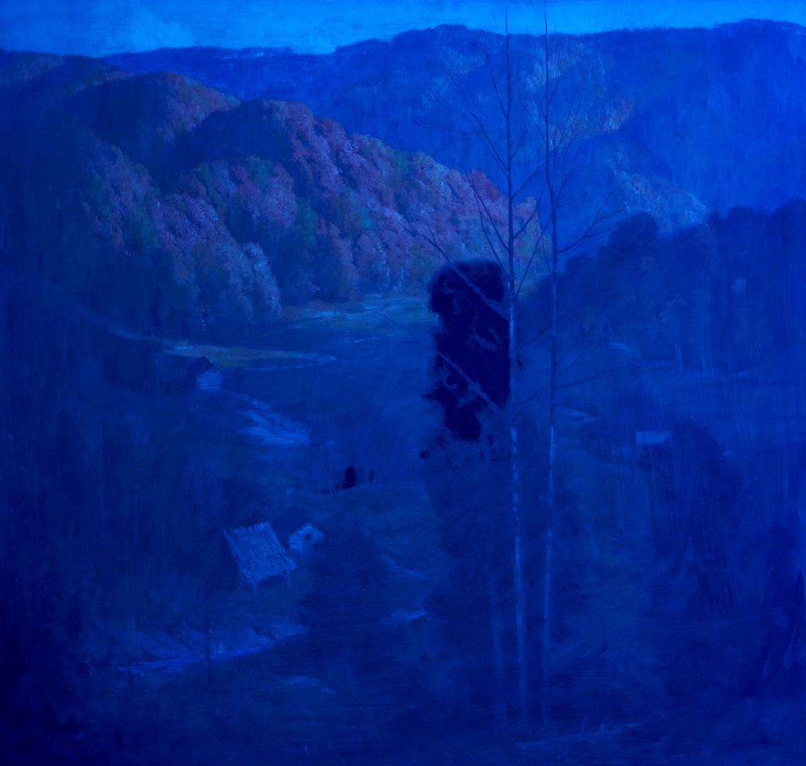 Lot 225: Large Rudolph Ingerle Landscape Oil, Sundown on the Hollow