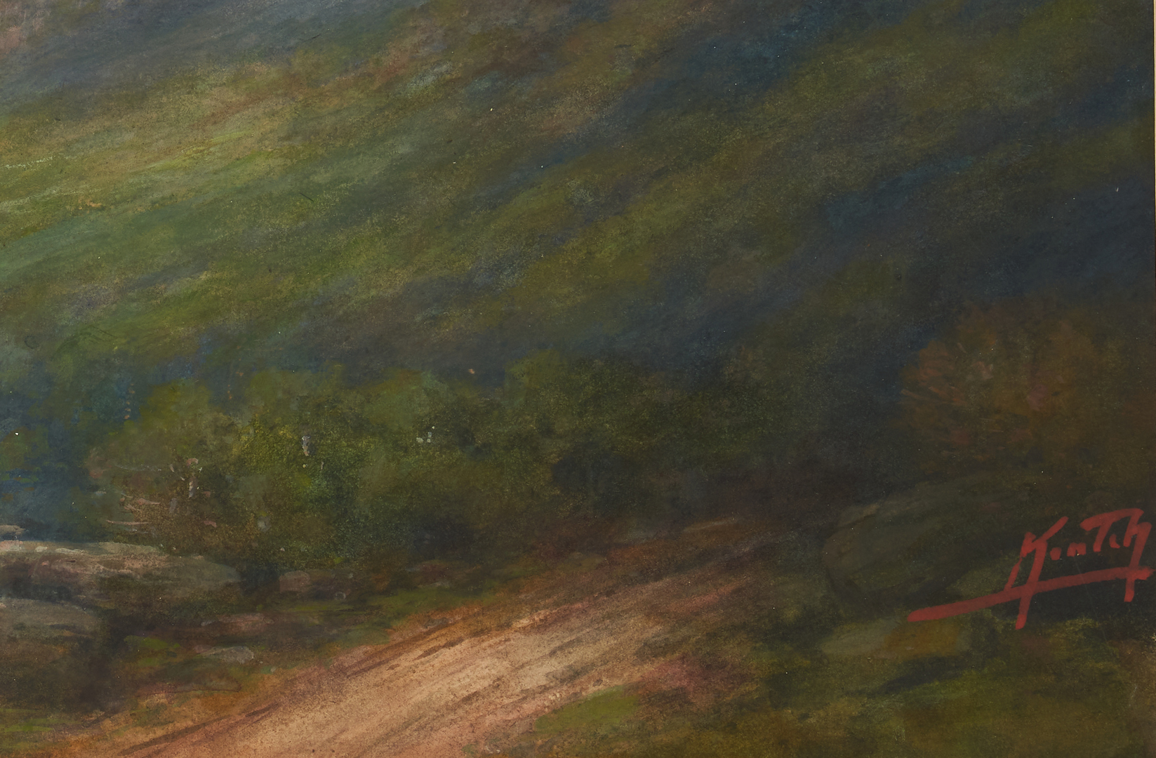 Lot 226: Charles Krutch Watercolor, Smoky Mountain Landscape