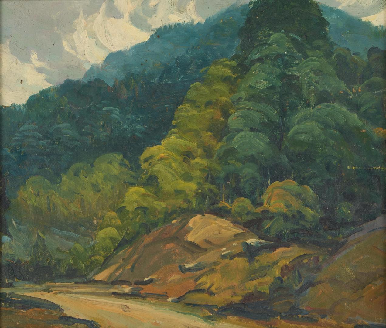 Lot 228: Louis E. Jones O/B, Smoky Mountain Landscape Painting