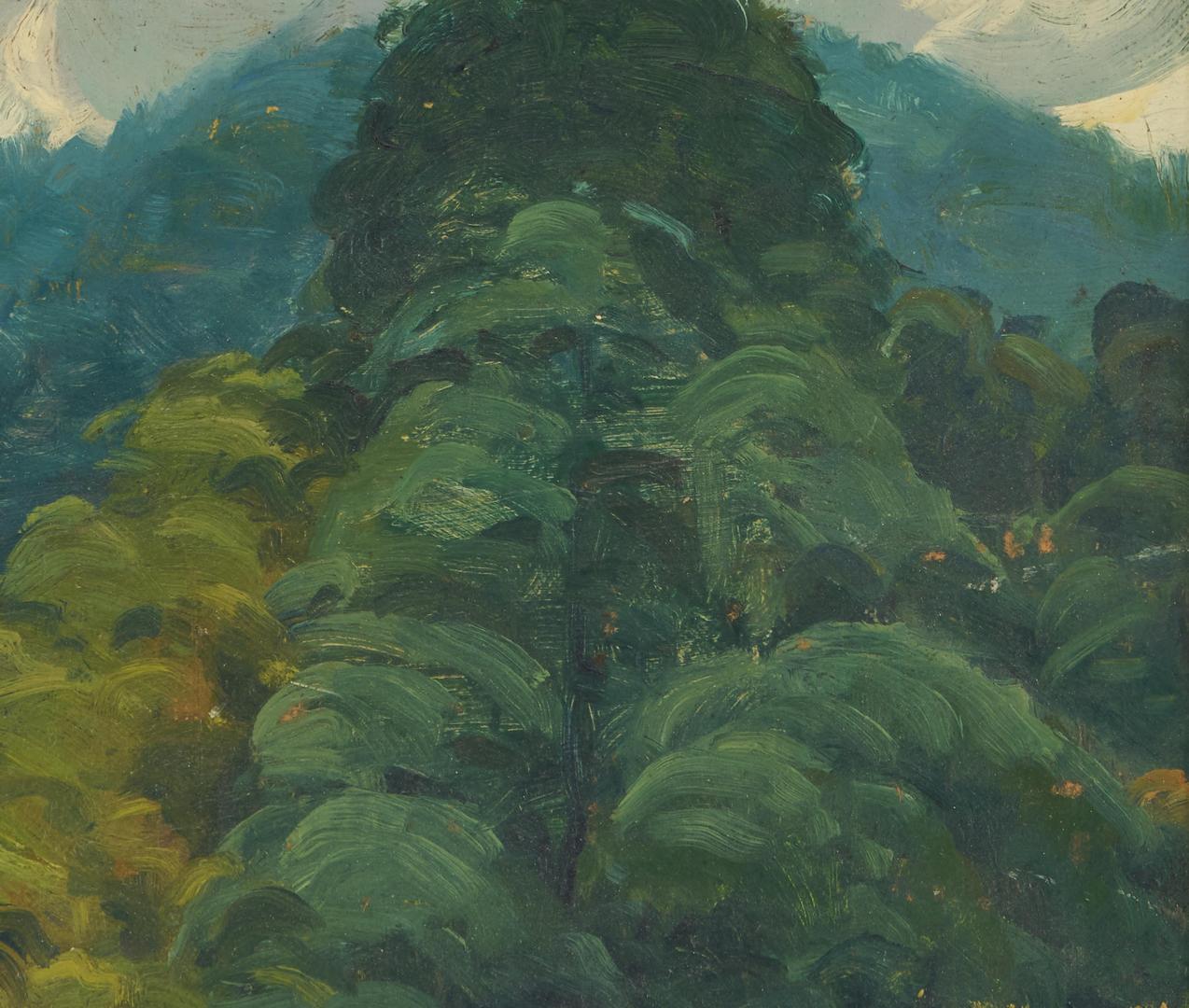 Lot 228: Louis E. Jones O/B, Smoky Mountain Landscape Painting