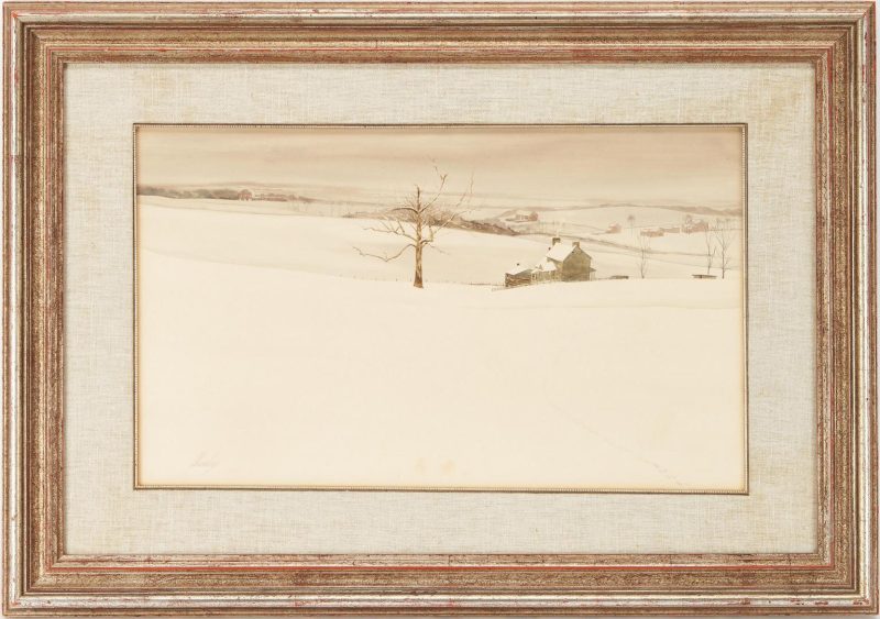 Lot 231: John Chumley Winter Landscape, Foot Path, Exhibited