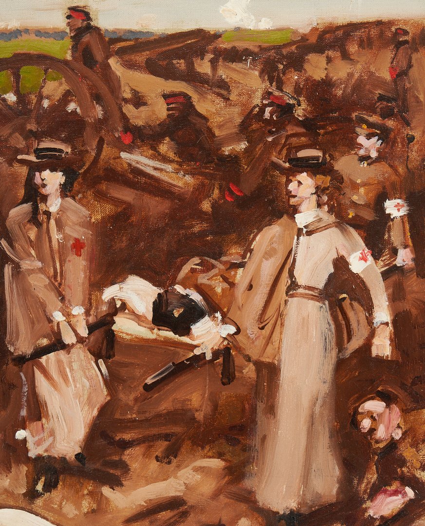 Lot 235: 2 Gilbert Gaul O/C Red Cross Nurse Paintings