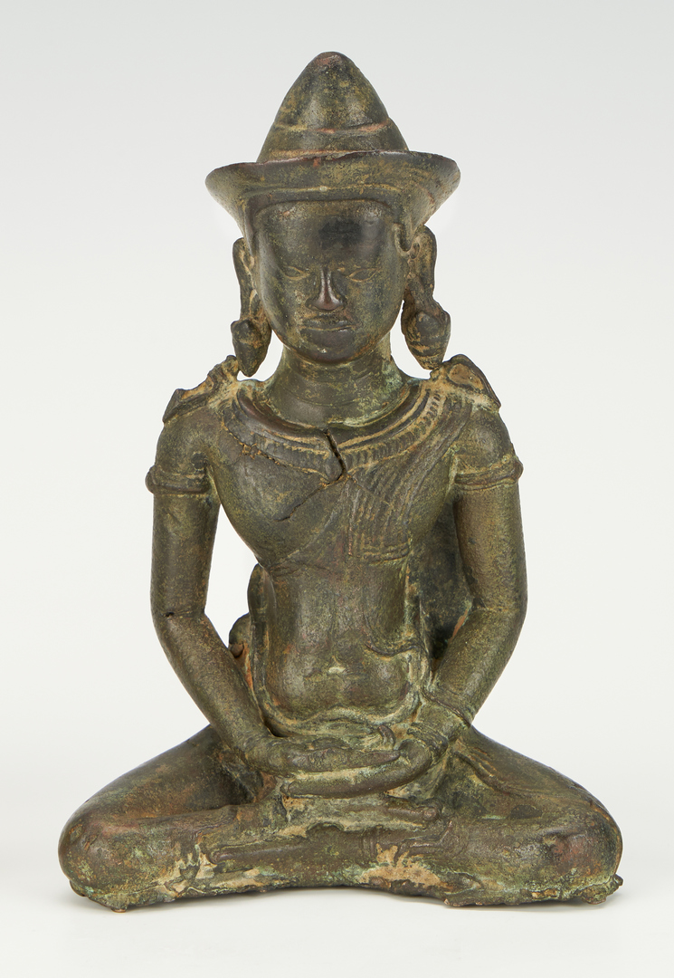 Lot 23: 8 Asian Items, incl. Jade Censer, Bronze Buddha