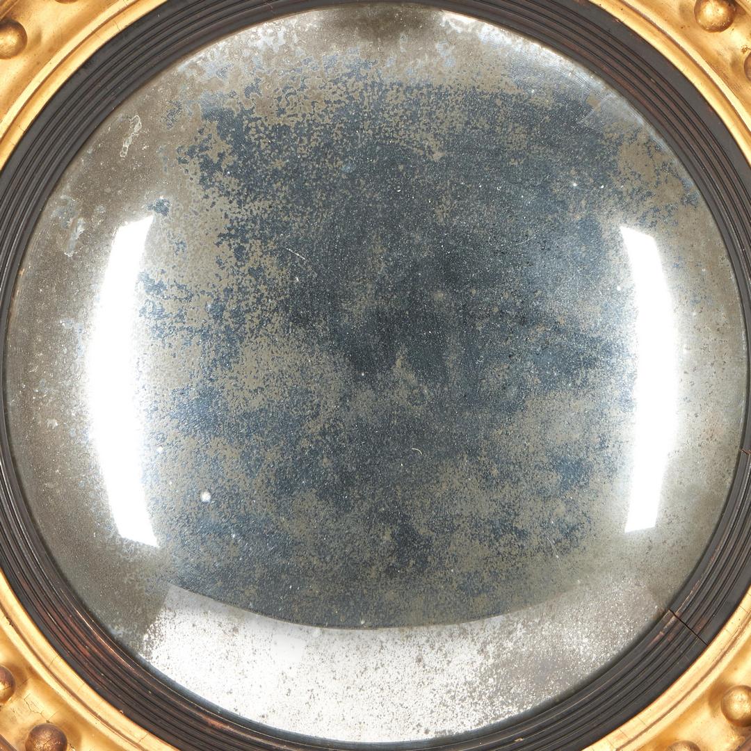 Lot 274: Classical Gilt Carved Girandole Convex Mirror