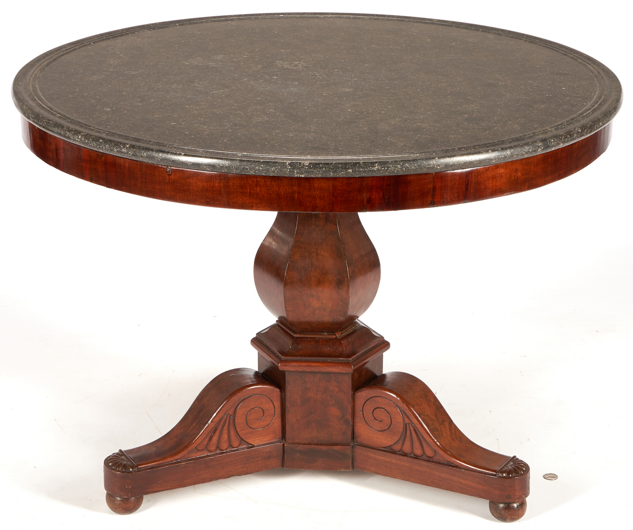 Lot 277: 19th C. Center Table with Black Marble Top