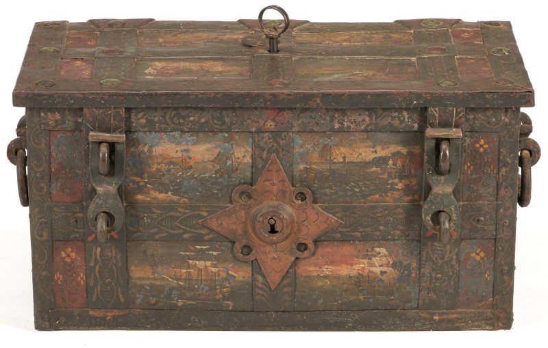 Lot 286: 17th Century German Painted War Chest