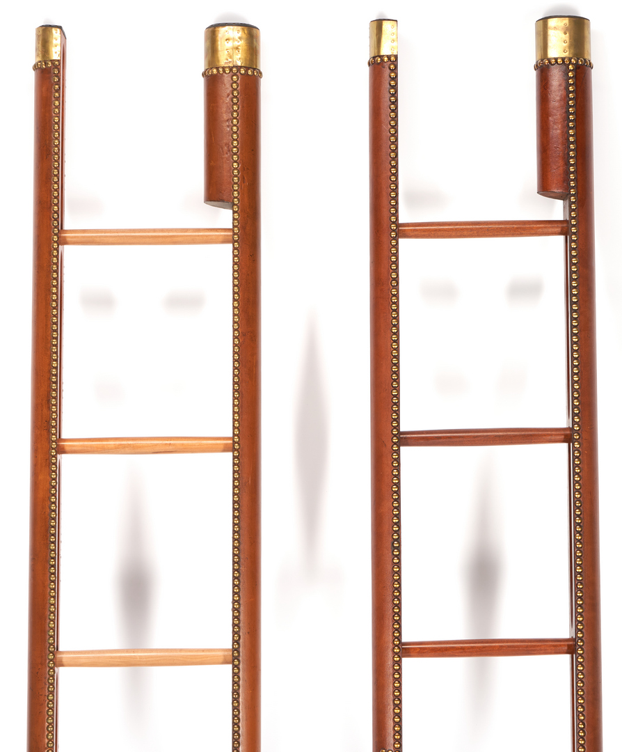 Lot 287: Two English Cased Folding Library Ladders