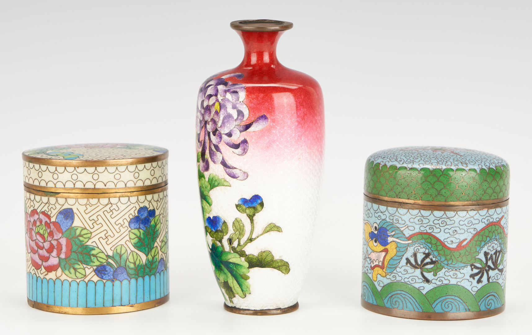 Lot 289: 6 Decorative Porcelain & Enamel Items, Asian & European