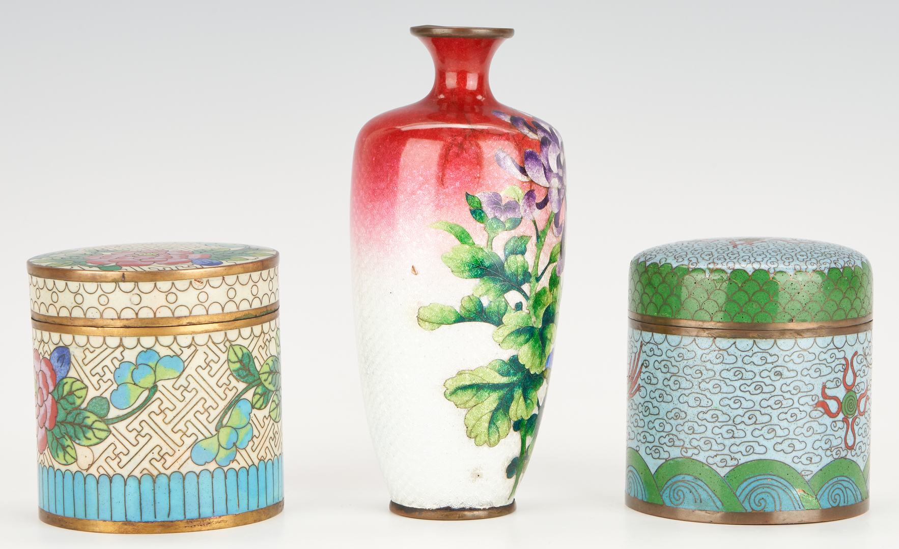Lot 289: 6 Decorative Porcelain & Enamel Items, Asian & European