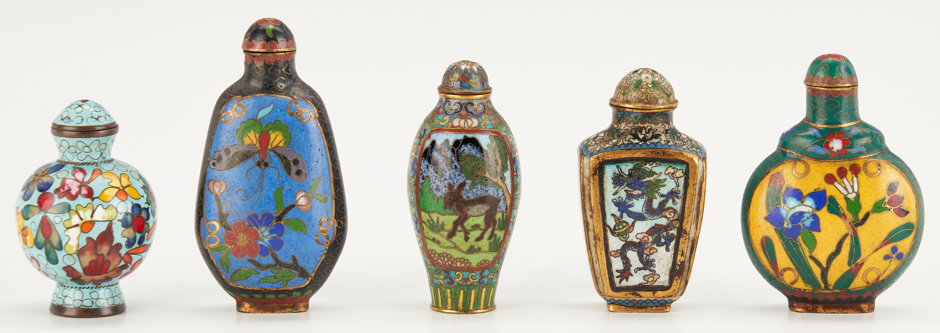 Lot 290: 10 Chinese Cloisonne Snuff Bottles, incl. Double Snuff Bottle