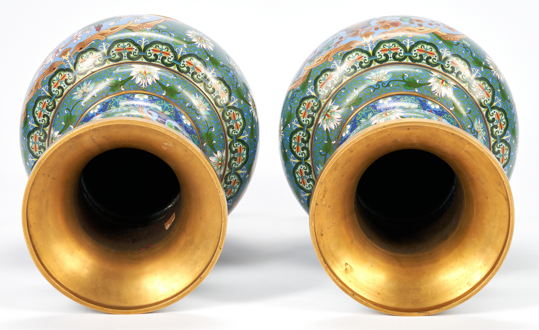 Lot 291: Pair of Chinese Cloisonne Floor Vases