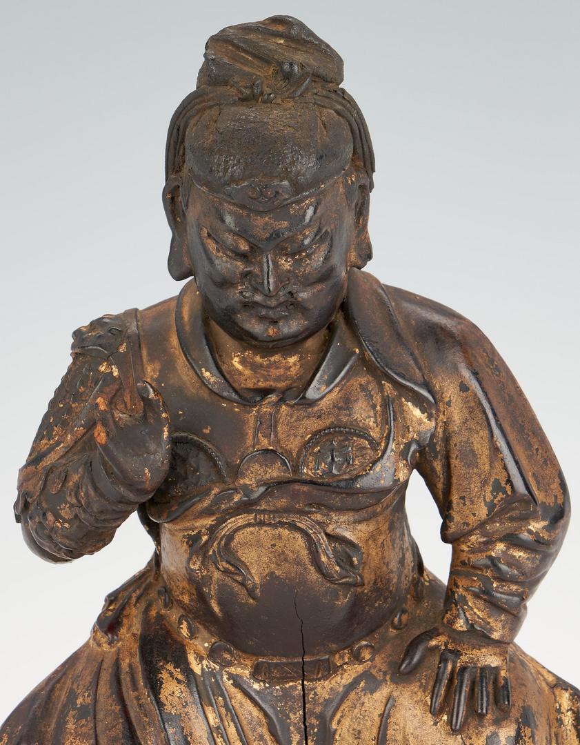 Lot 293: Chinese Gilt Wood Guardian Figure