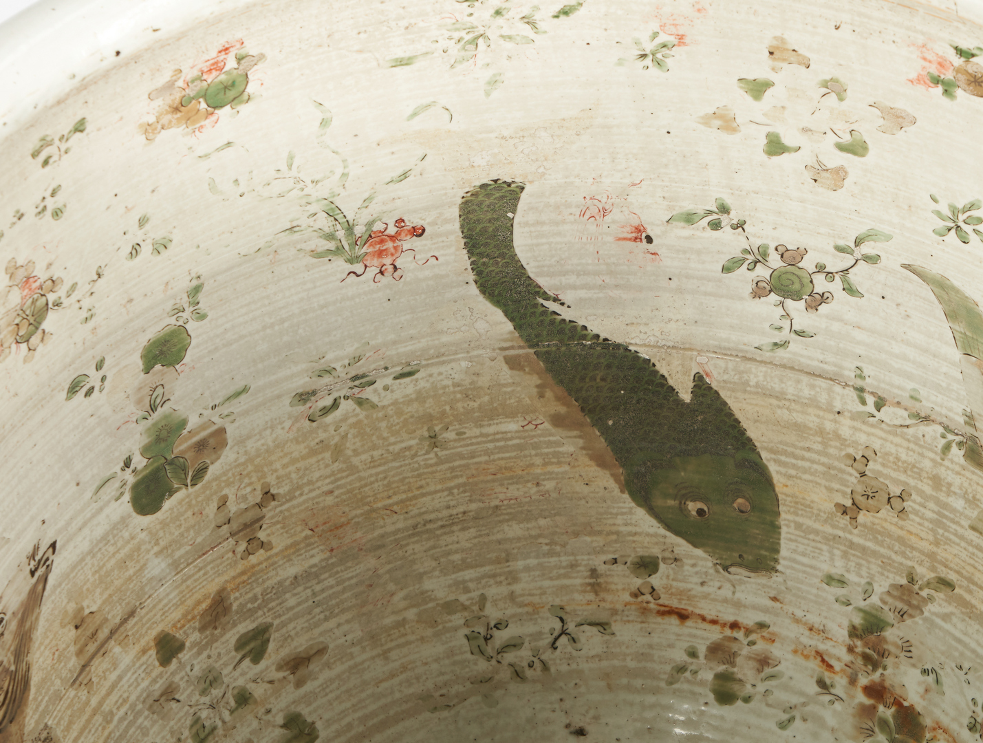 Lot 29: Chinese Famille Verte Porcelain Fish Bowl