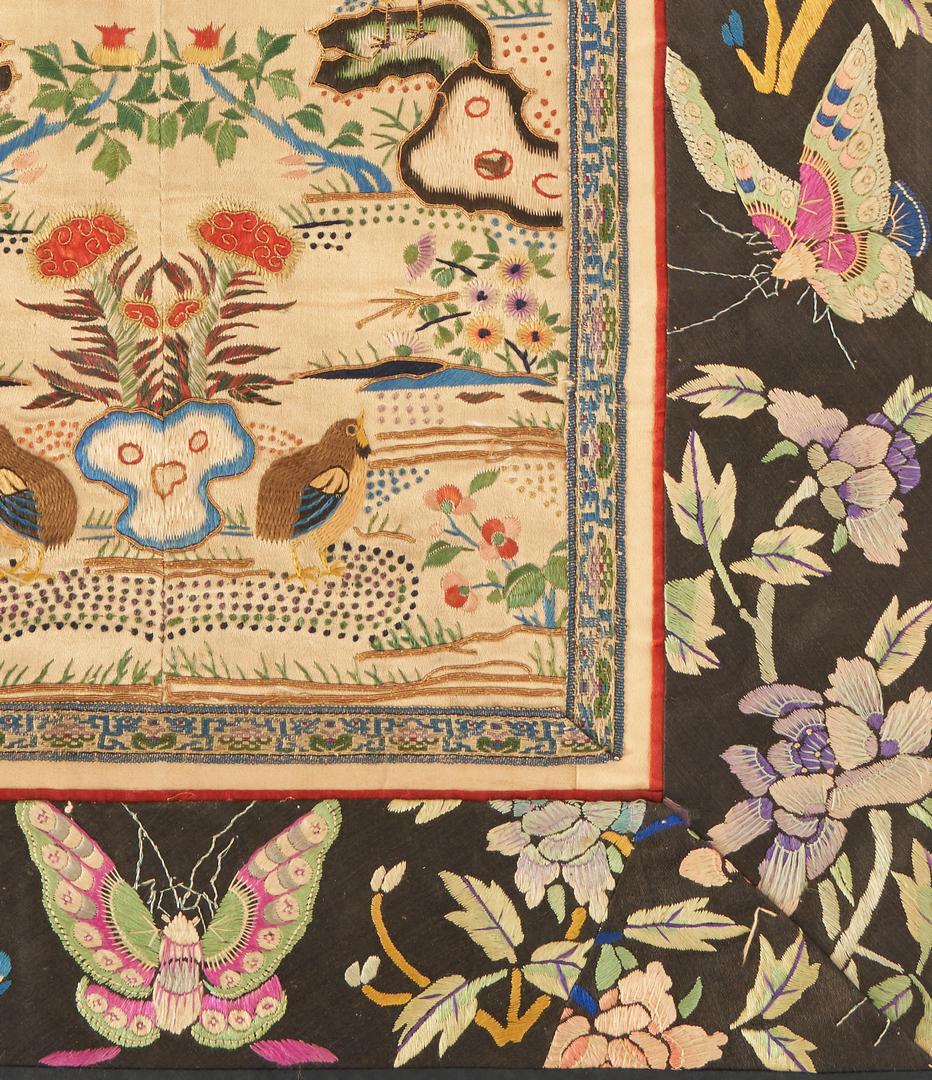 Lot 314: Two (2) Chinese Silk Embroidered Textiles
