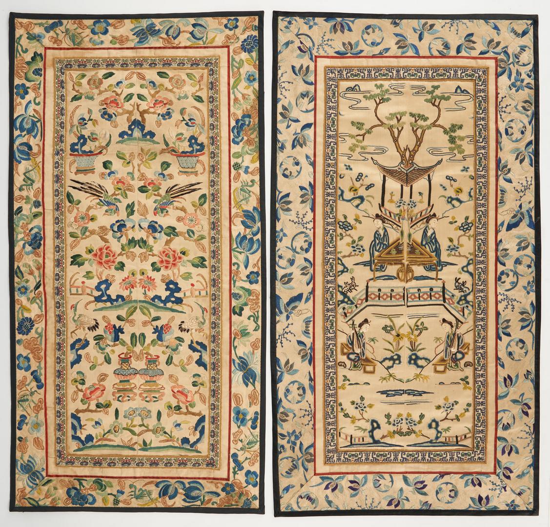 Lot 315: 2 Chinese Silk Embroidered Textiles