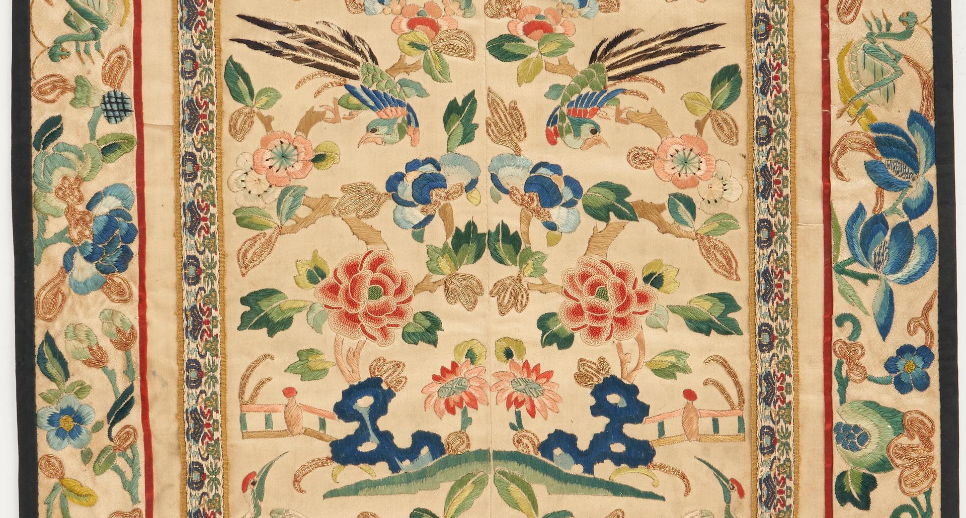 Lot 315: 2 Chinese Silk Embroidered Textiles